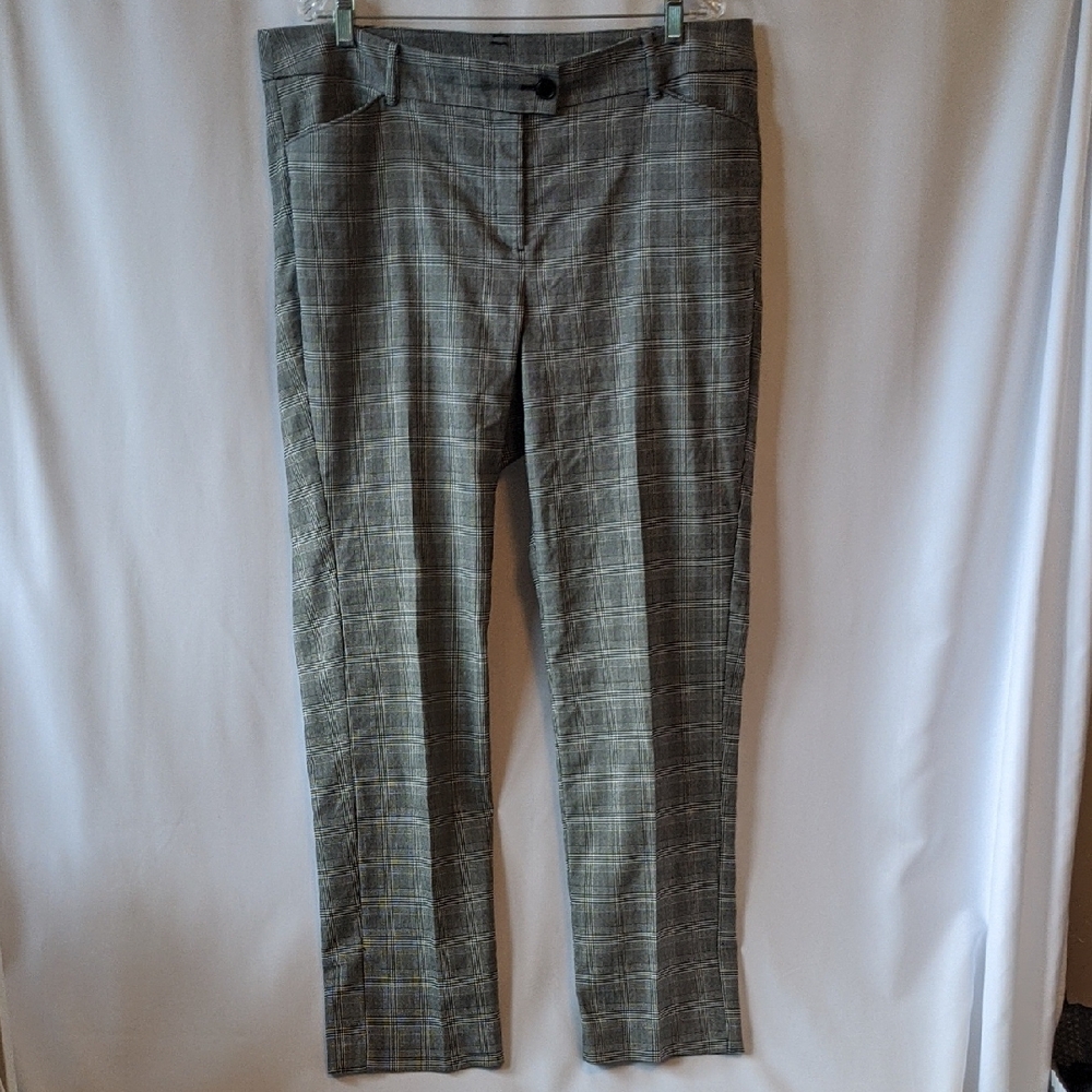 Lane Bryant Women's Classic Gray Checkered Dress Pants Plaid